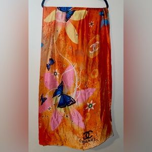 CHANEL Silk Wrap Scarf 🦋